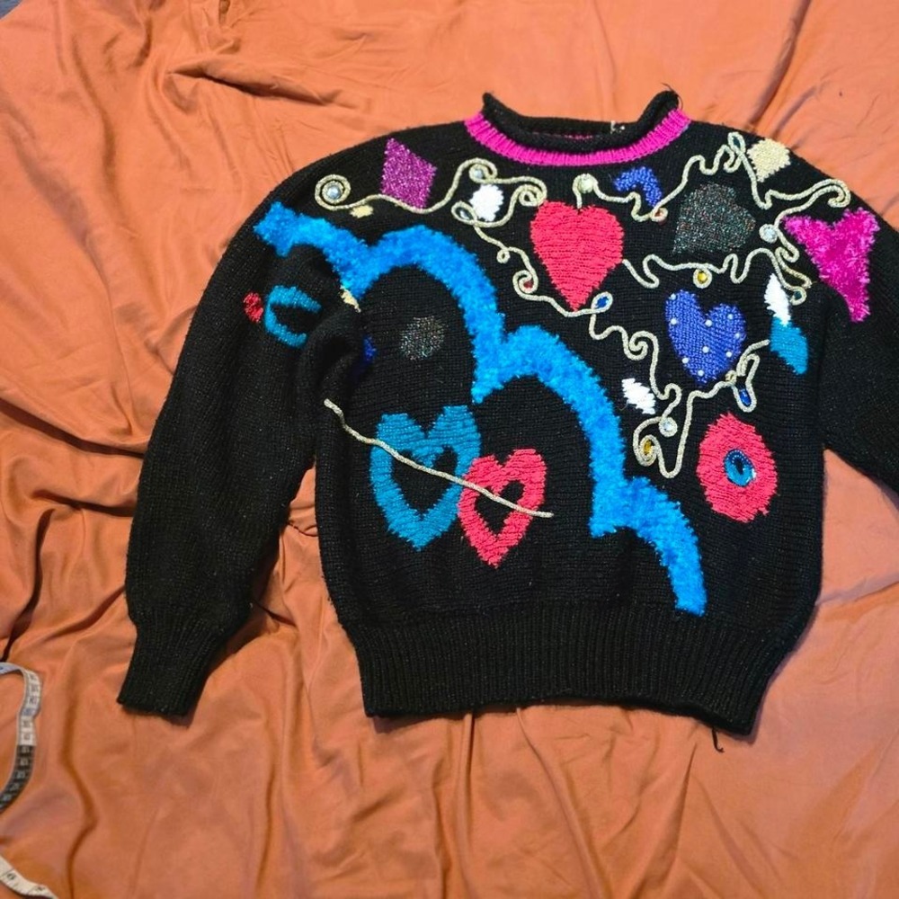 Vintage 90s Jaclyn Smith Sweater Medium Colorful‎ Abstract Knit